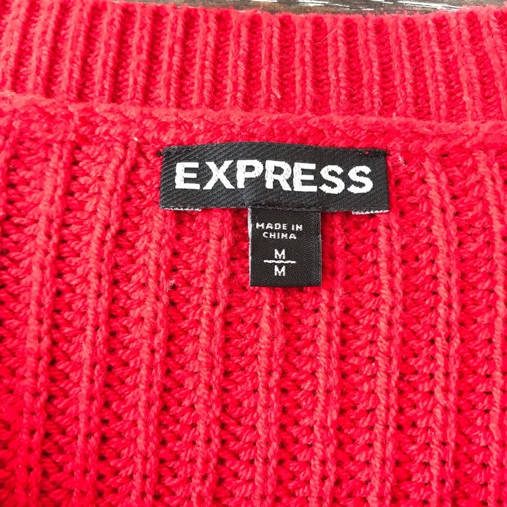 Express red chunky sweater size medium - Picture 6 of 7